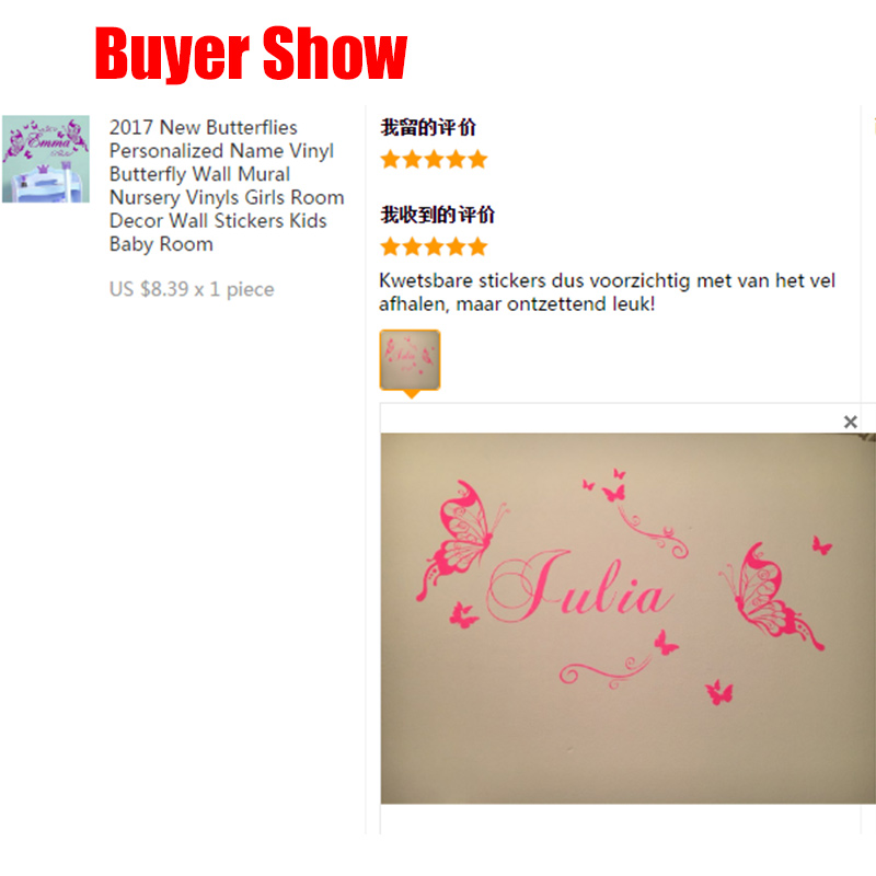 Papillons en vinyle avec nom p - Baby Girl Nursery Quotes avis et prix