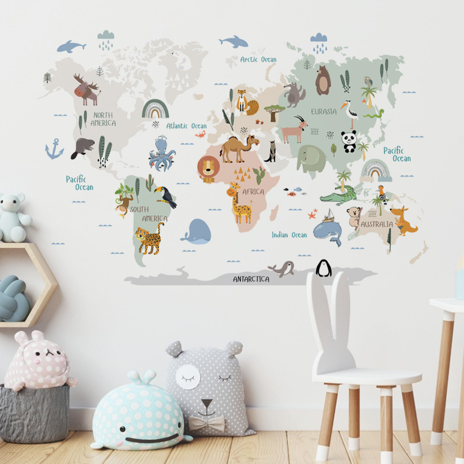 Autocollants muraux de carte d - Baby Nursery Decor Girl avis et prix