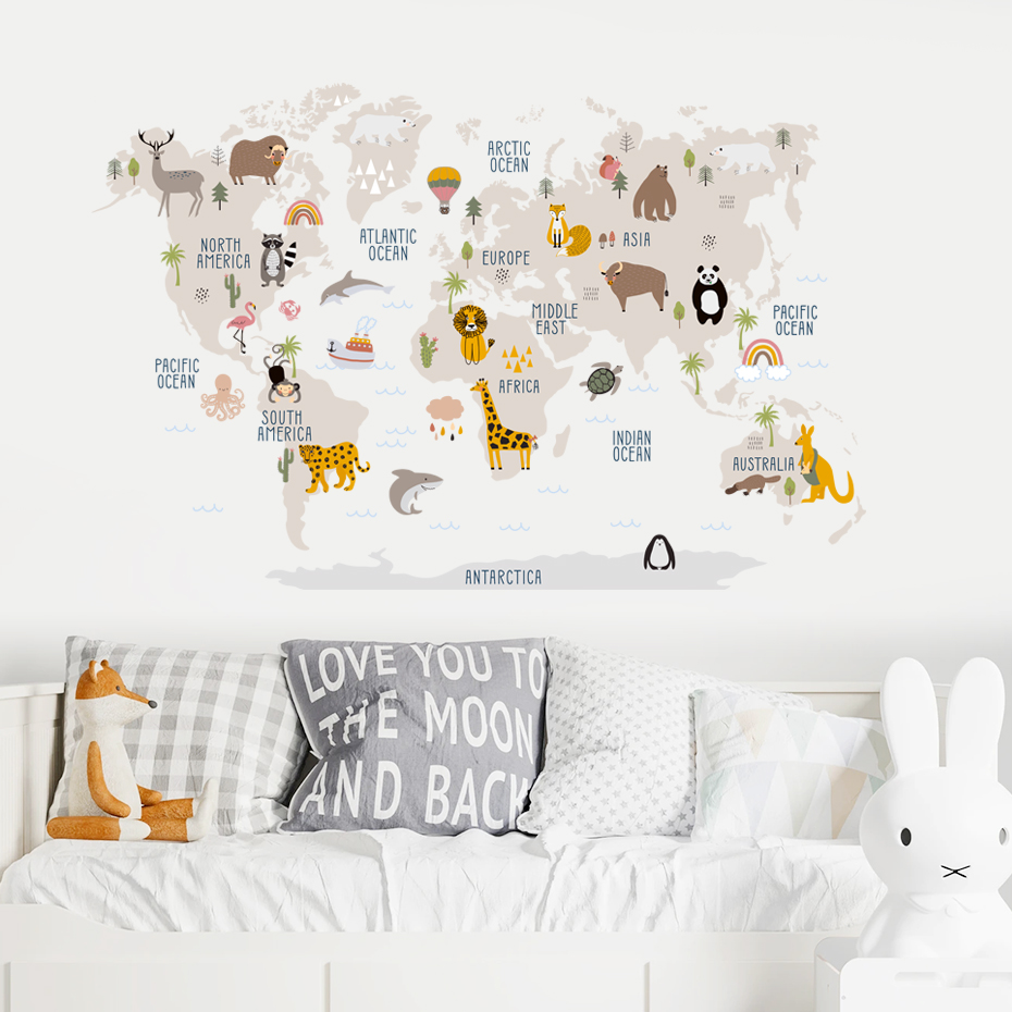 Autocollants muraux de carte d - Baby Nursery Decor Girl avis et prix